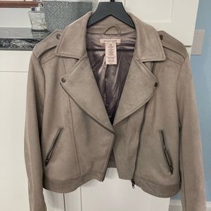 Philosophy Large Taupe Suede Moto Jacket used in great condition